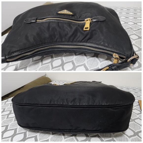 Authentic Prada Tessuto Nylon Hobo Shoulder Bag Black - Picture 8 of 12
